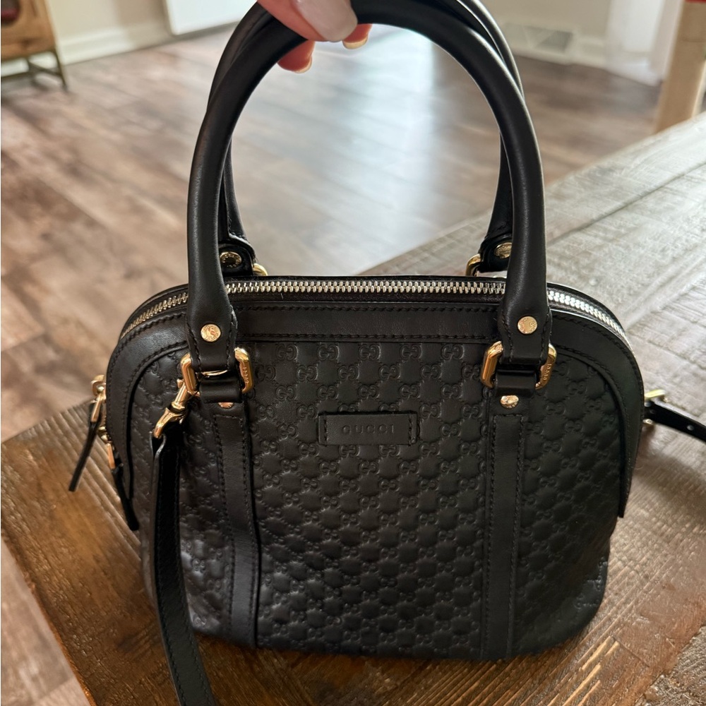 Gucci Black Crossbody Bag with Monogram Design